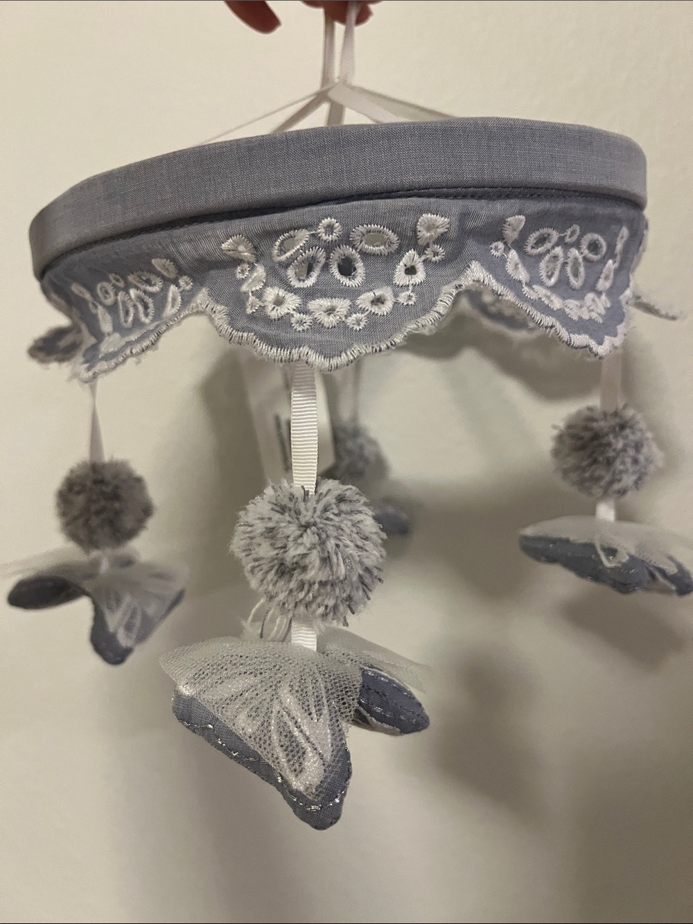 Pottery Barn Butterfly Chambray Crib Mobile